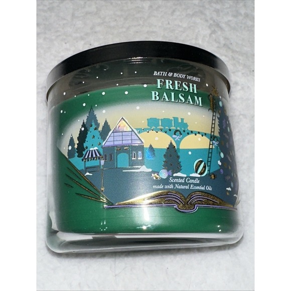 BATH & BODY WORKS FRESH BALSAM 3 WICK CANDLE BRAND NEW - Picture 5 of 16